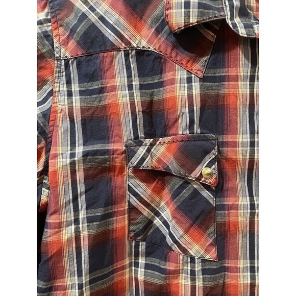 Wrangler Snap Wide Stitch Mens Plaid Long Sleeve Pearl Snap Shirt Sz 2xl - Picture 2 of 7